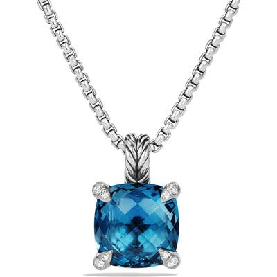 David Yurman Chatelaine Pendant Necklace With Semiprecious Stone & Diamonds