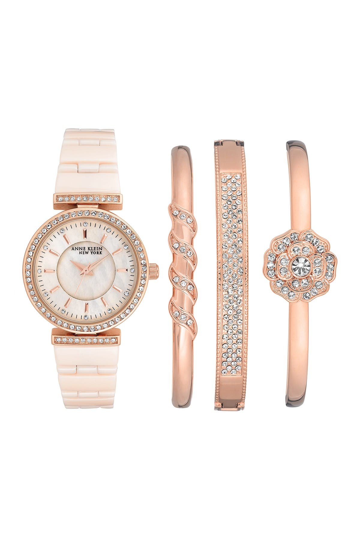 anne klein ceramic watch and bracelet set