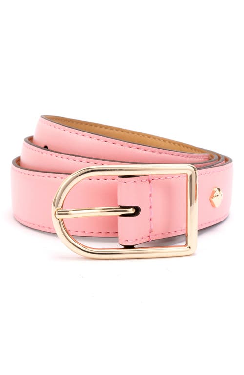 Kate Spade New York Stitched Feather Edge Belt In Strawberry Shake