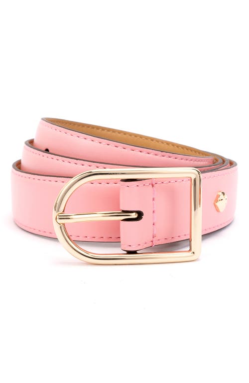 Shop Kate Spade New York Stitched Feather Edge Belt In Strawberry Shake