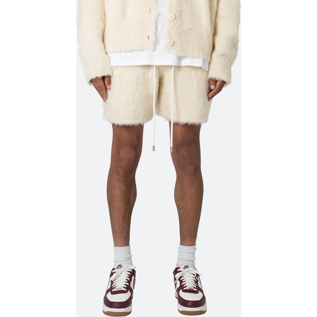 Mnml Fuzzy Sweat Shorts In Off White
