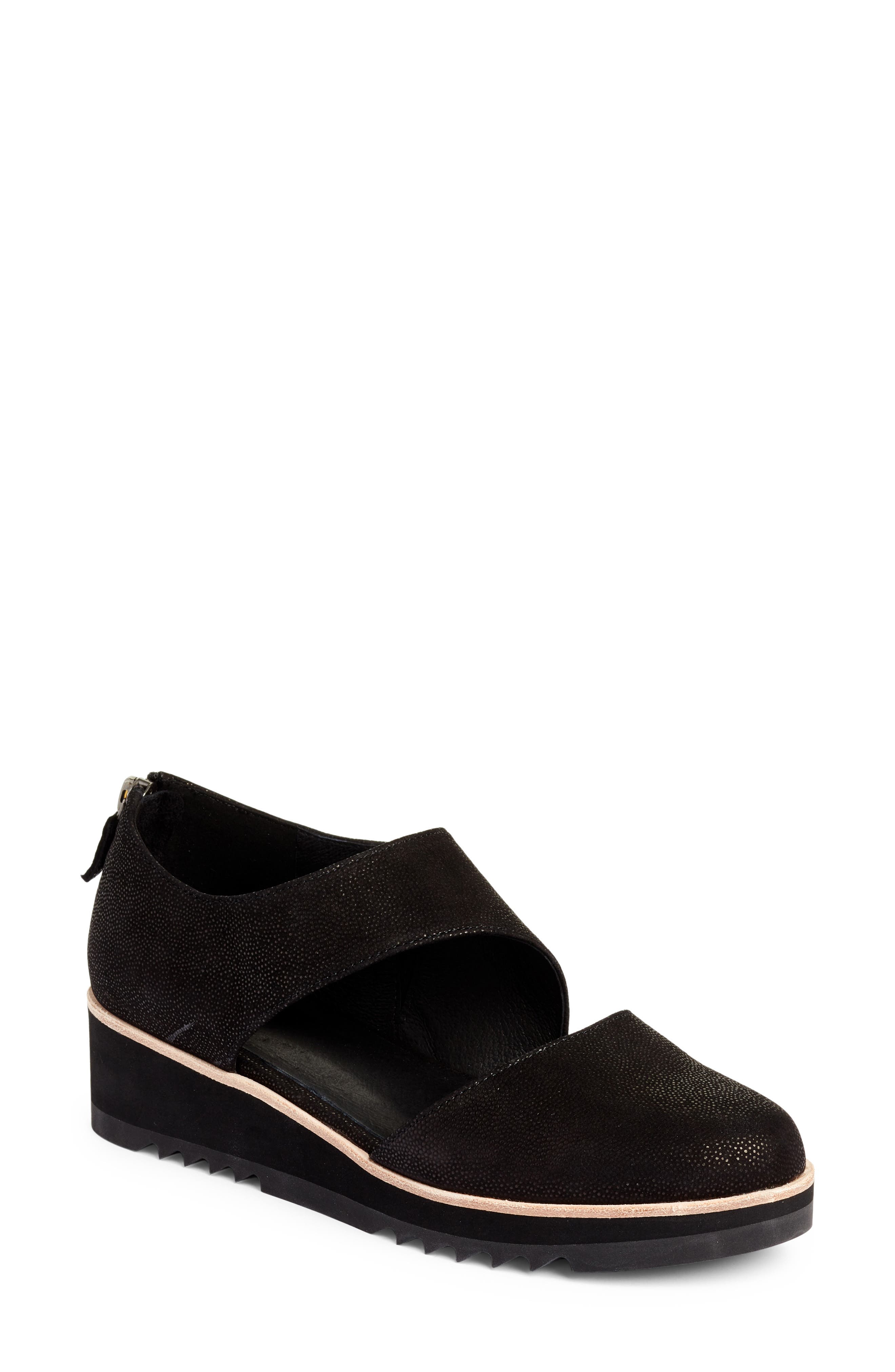 black wedge oxfords