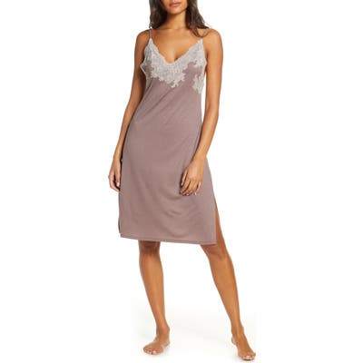 Natori Luxe Shangri-La Nightgown, Beige