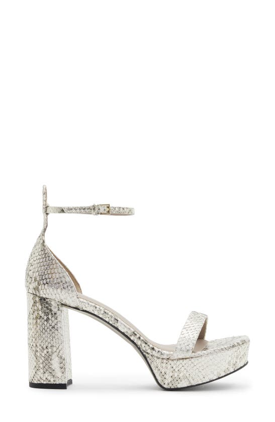 Shop Allsaints Ziggy Snakeskin Embossed Platform Sandal In Metallic Gold