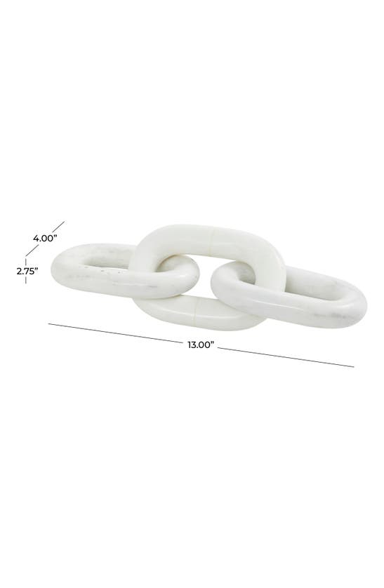 Vivian Lune Home Marble Chain Sculpture In White