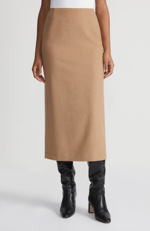 Shop Lafayette 148 New York Camel Hair Midi Pencil Skirt