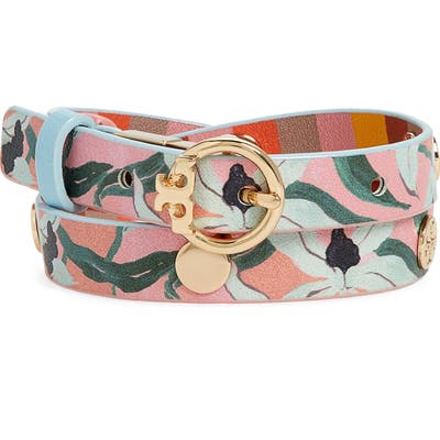 Tory Burch Reversible Print Double Wrap Leather Bracelet