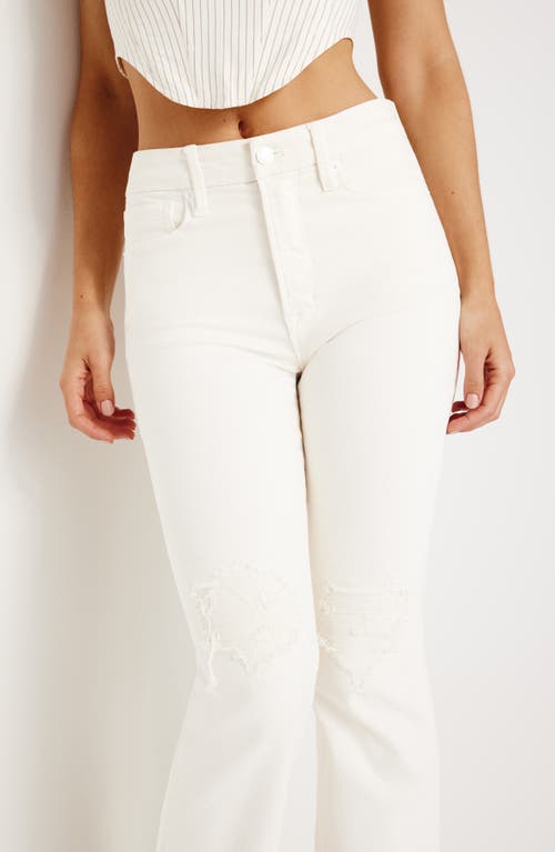 Shop Good American Good Classic Light Compression Bootcut Jeans In Cloud White001