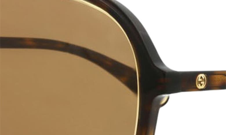 Shop Gucci 57mm Double-g Aviator Sunglasses In Havana Havana Brown