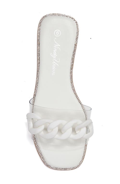 Ninety Union Women's Tampa Chain Link Vinyl Slides In White
