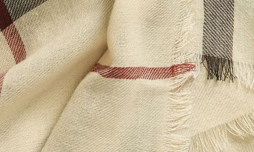 Shop Burberry Check Lightweight Wool Scarf In Stone