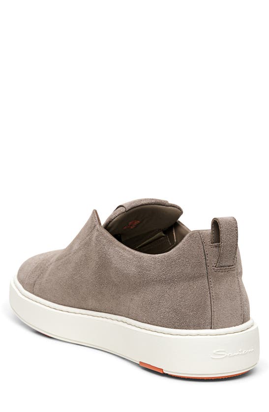 Shop Santoni Victor Slip-on Sneaker In Beige