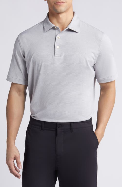 Peter Millar Halford Stripe Performance Golf Polo Gale Grey at Nordstrom,