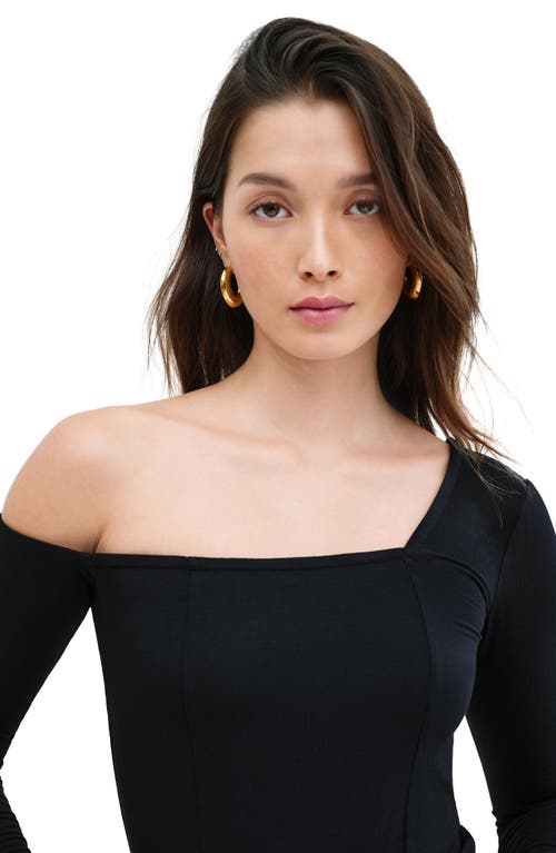 Marcella Elsa One-shoulder Top In Black