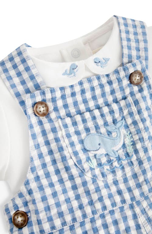 JOJO MAMAN BÉBÉ JOJO MAMAN BEBE WHALE COTTON OVERALLS & BODYSUIT SET