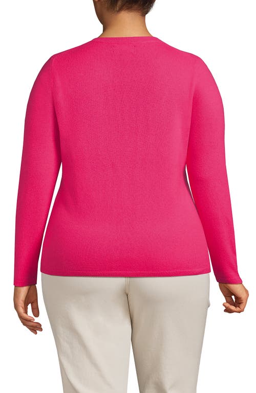 Shop Lands' End Plus Size Cashmere Sweater In Bright Petunia Rose