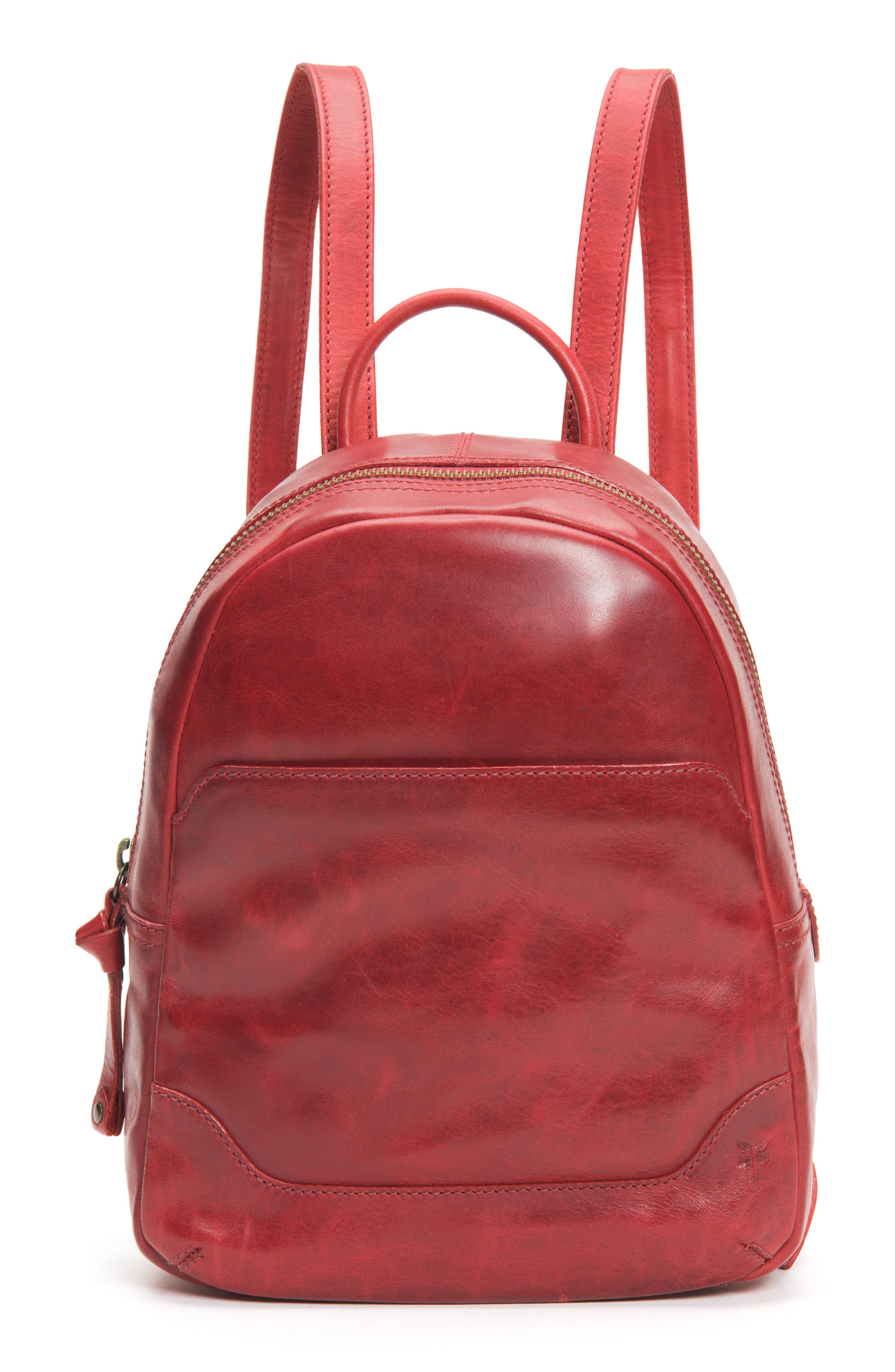 Frye Medium Melissa Calfskin Leather Backpack In Red ModeSens