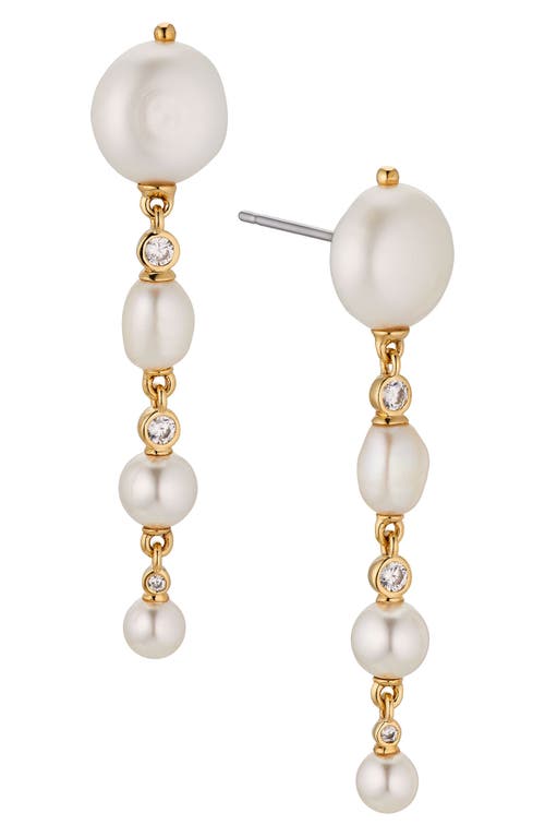 Nadri Siren Cultured Pearl Linear Drop Earrings In Gold