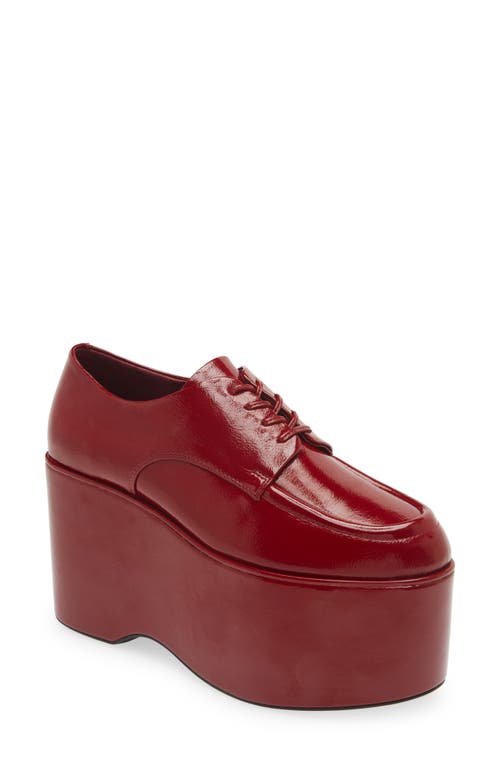 Shop Jeffrey Campbell Extent Moc Toe Platform Oxford In Wine