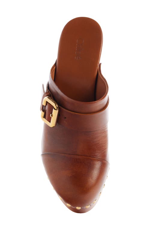 Shop Chloé Jeanette Platform Clog In Ginger Brown