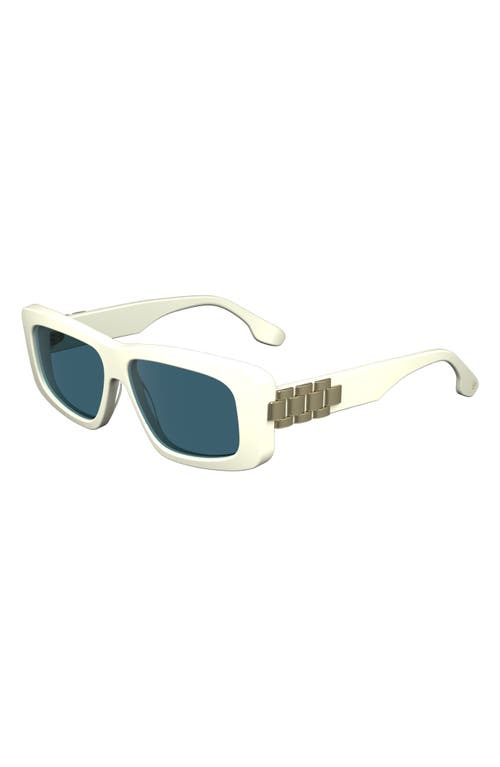 Shop Victoria Beckham Chain 55mm Rectangular Sunglasses In White