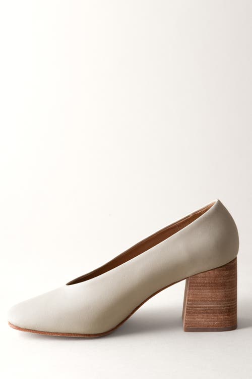 Huma Blanco Salvador Block Heel Pump In Bone