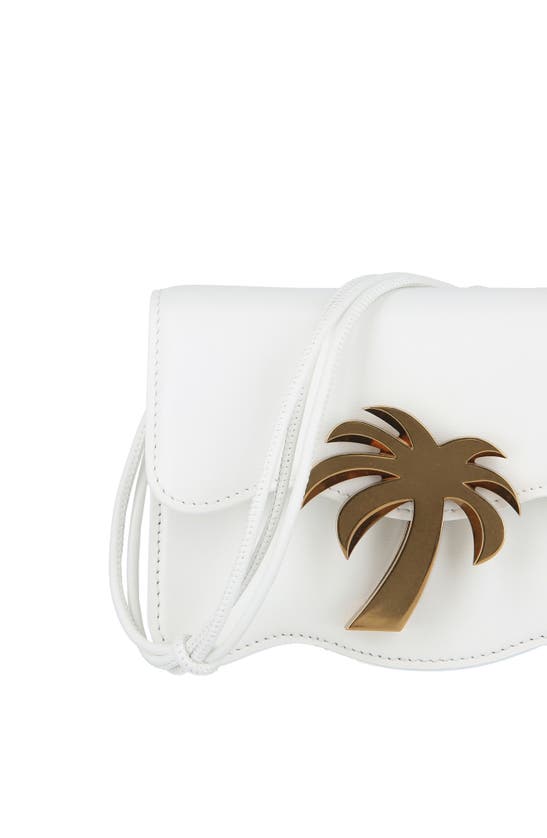 Shop Palm Angels Mini Palm Beach Crossbody Bag In White Gold