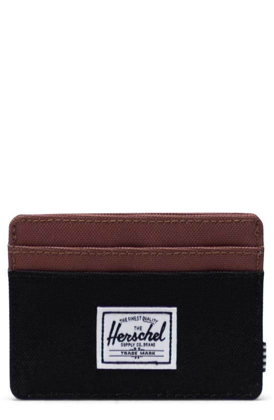 Herschel Supply Co. Charlie Rfid Recycled Polyester Card Case In Black