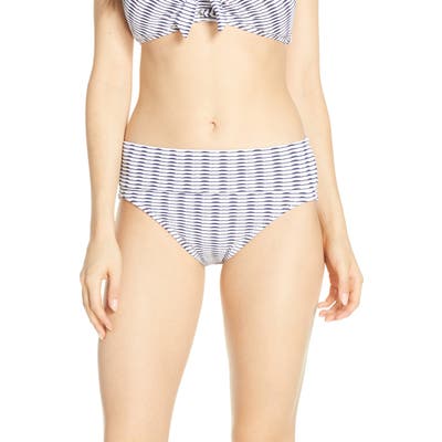 Tommy Bahama Island Cays Stripe High Waist Bikini Bottoms, White