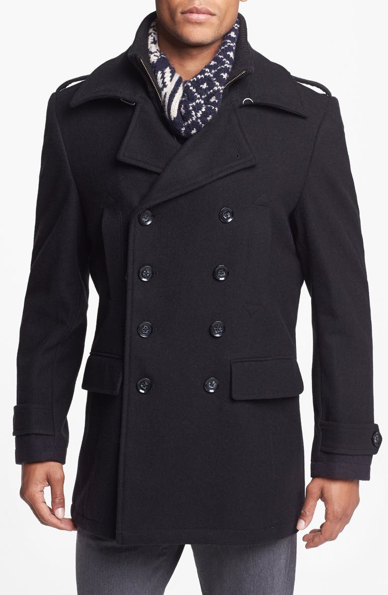 7 Diamonds 'Glasgow' Regular Fit Double Breasted Peacoat | Nordstrom