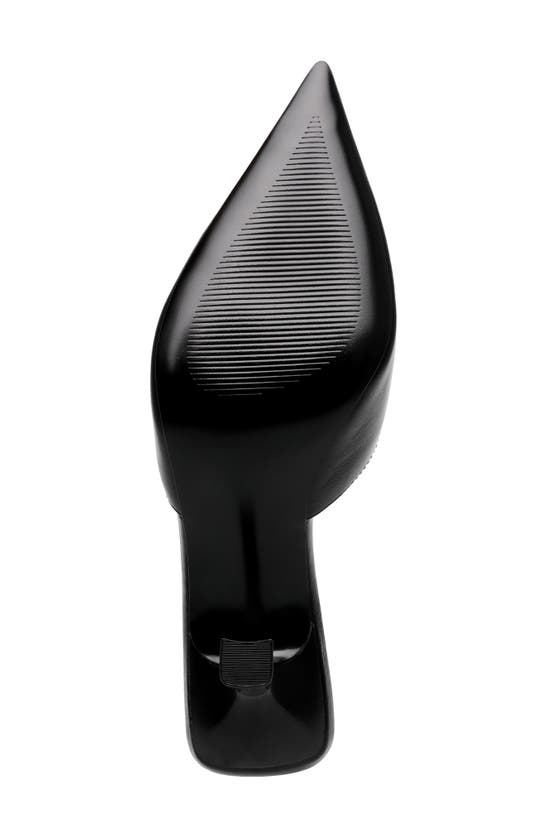 Shop Steve Madden Mod Pointed Toe Mule Pump In Black Leather