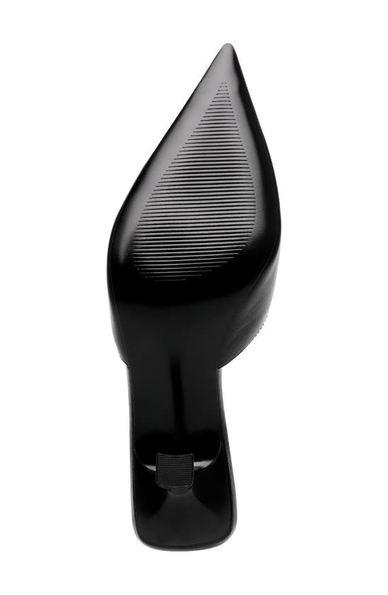 Steve Madden Mod Pointed Toe Mule Pump In Black Leather