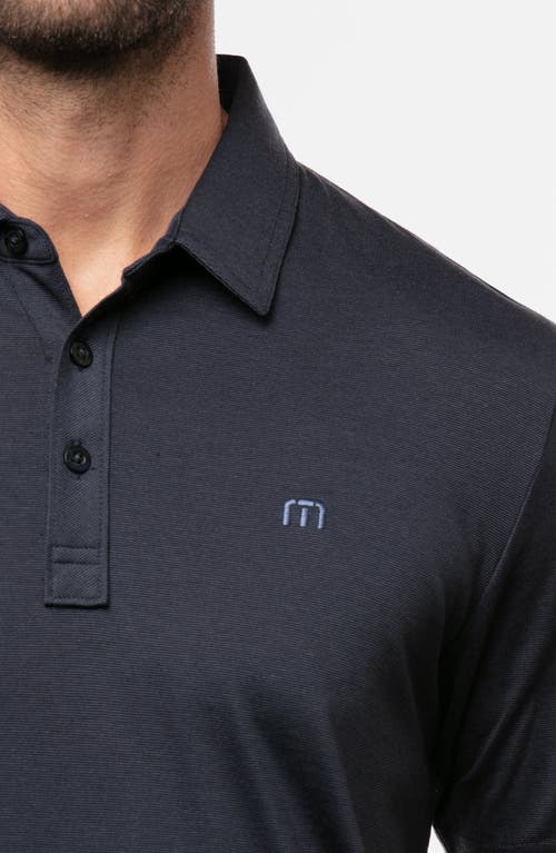 Shop Travismathew The Zinna Slub Piqué Polo In Vintage Indigo/black