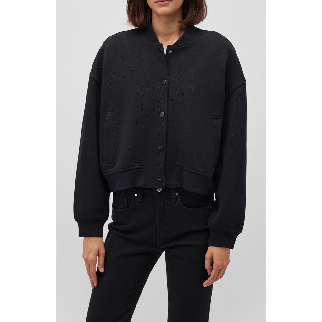 Mavi Jeans Cotton Blend Bomber Jacket In Black