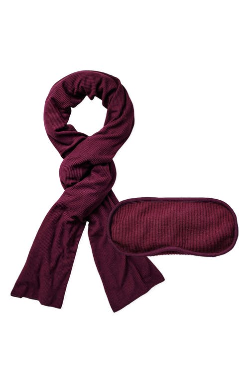 Travel Blanket and Eye Mask in Rosewood