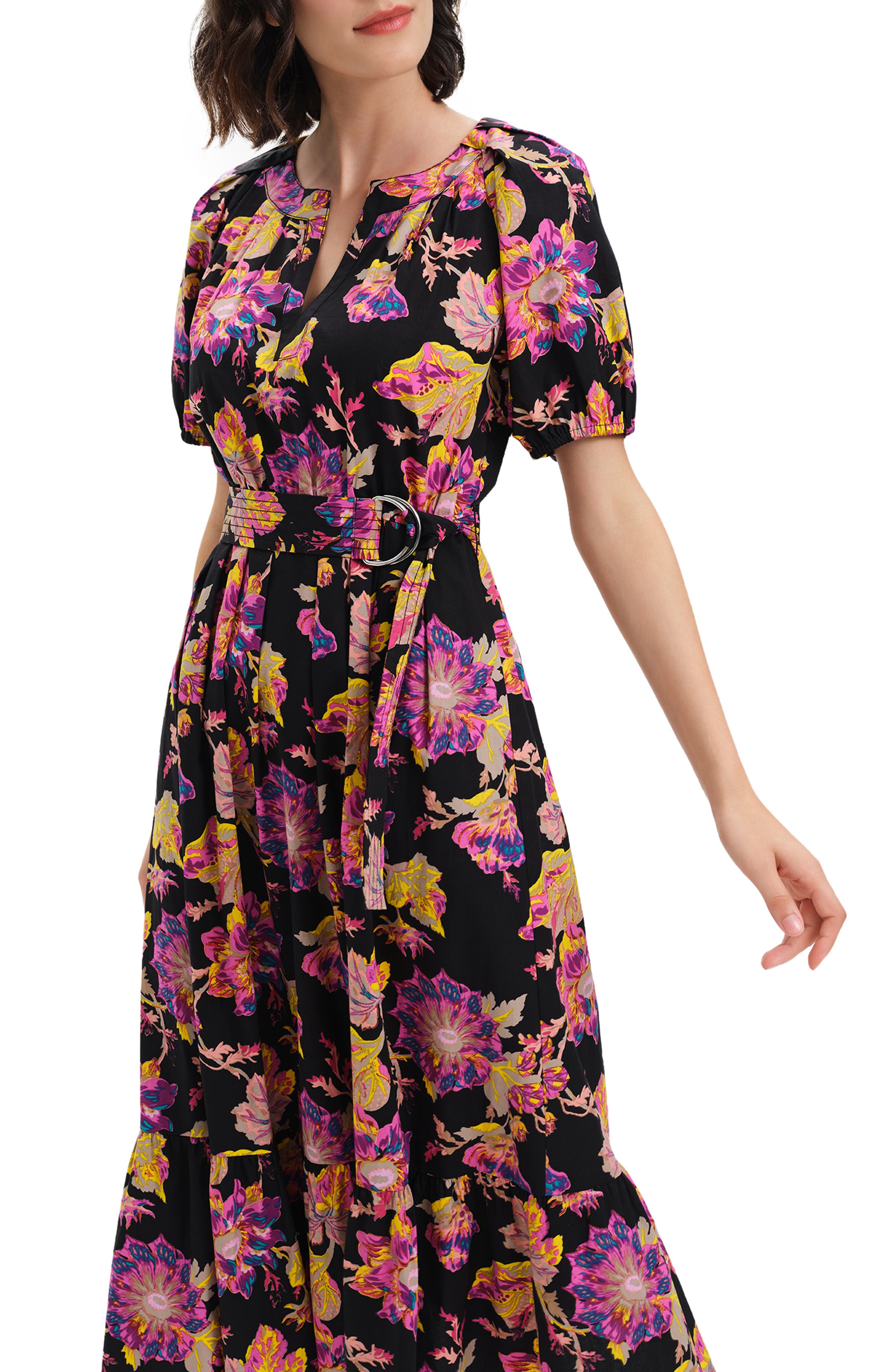 Diane von Furstenberg Lindy Floral Stretch Cotton Dress Nordstrom