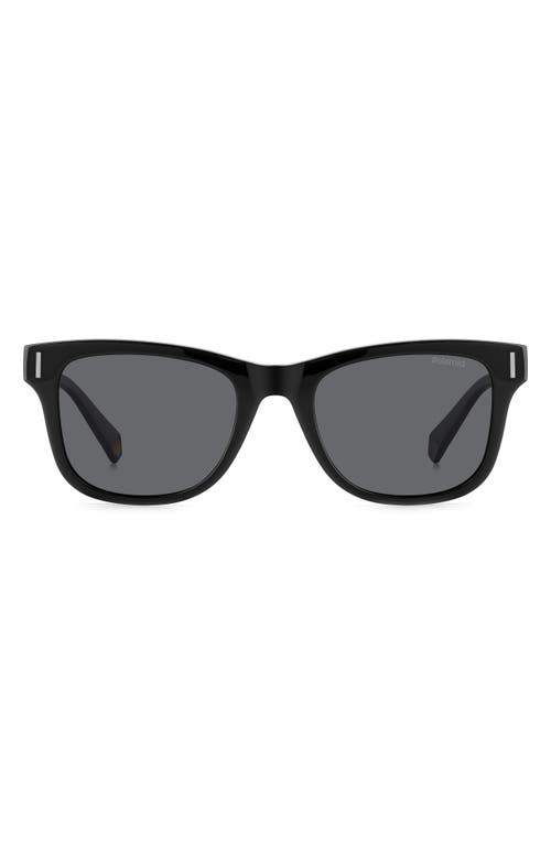 51mm Polarized Square Sunglasses in Black/Gray Polarized