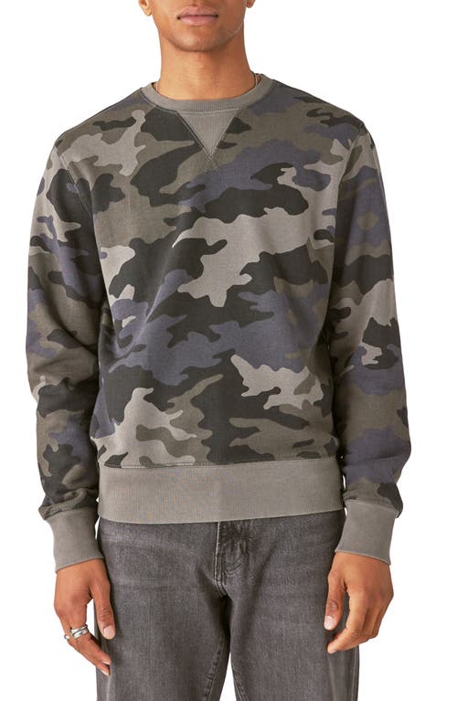 Lucky Brand Camouflage Sueded French Terry Sweatshirt Grey Camo at Nordstrom,