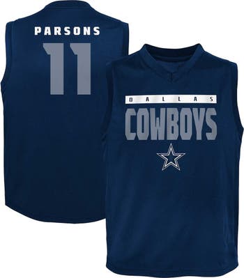 Outerstuff Youth Micah Parsons Navy Dallas Cowboys Fast Track Player Name &  Number Tank Top