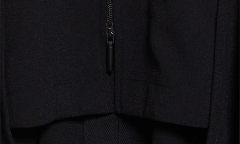 Shop Jason Wu Front Zip Handkerchief Hem Fluid Crepe Dress In Black