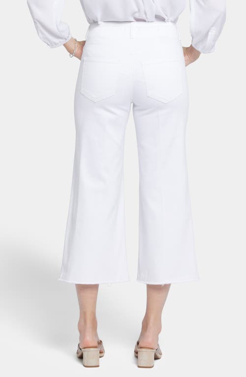 Nydj Brigitte Frayed High Waist Wide Leg Capri Jeans In Optic White