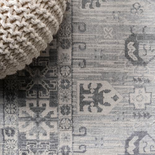 Jonathan Y Modern Persian Vintage Medallion Area Rug In Light Grey