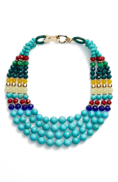Multistrand Collar Necklace in Turquoise Multi