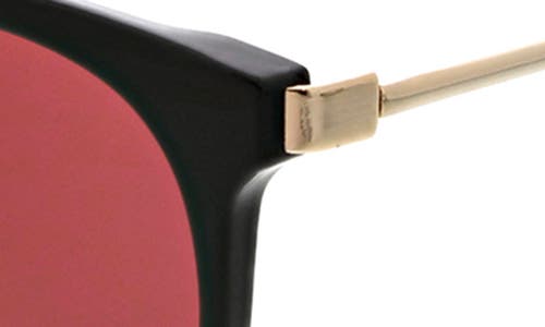 Bcbg 52mm Round Keyhole Sunglasses In Shiny Black