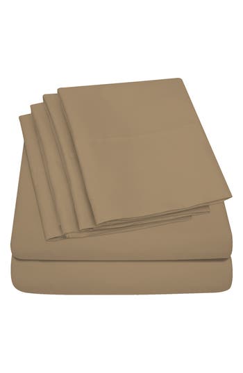 Luxury Home Brushed Microfiber Sheet Set In Khaki