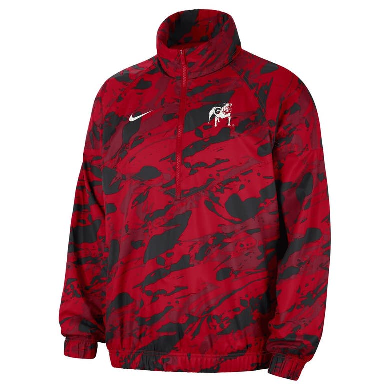 Shop Nike Red Georgia Bulldogs Anorak Half-zip Jacket