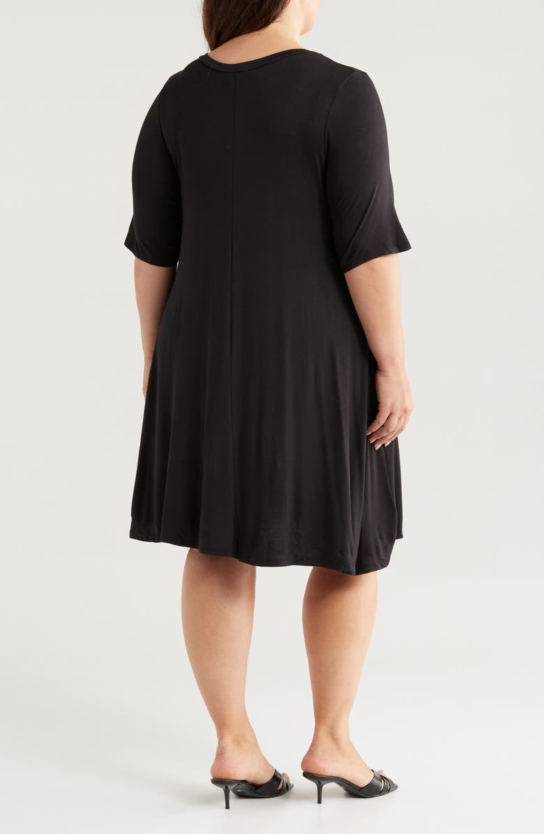 24seven Comfort Apparel Pocket Dress, Alternate, color, Black