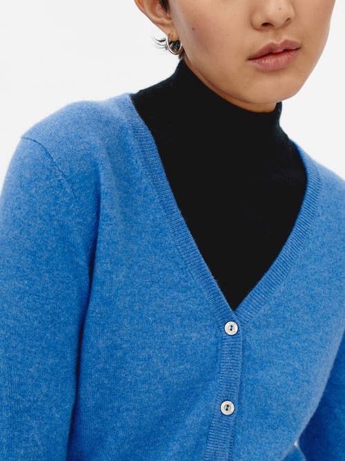 Shop Gobi Cashmere V-neck Cardigan In Blue