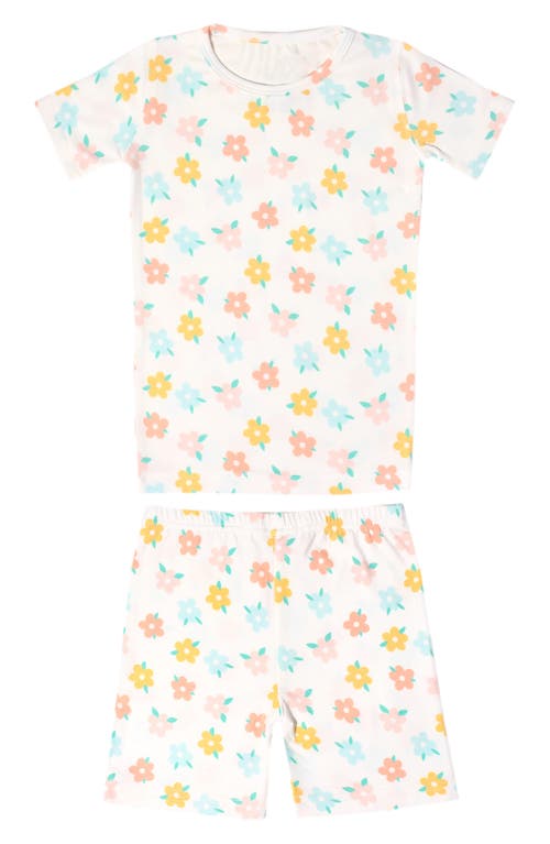 Copper Pearl Daisy Fitted Two-Piece Short Pajamas in Light/Pastel Blue at Nordstrom, Size 12 M