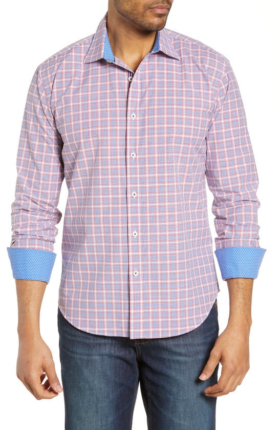 Bugatchi Shaped Fit Shirt In Ruby